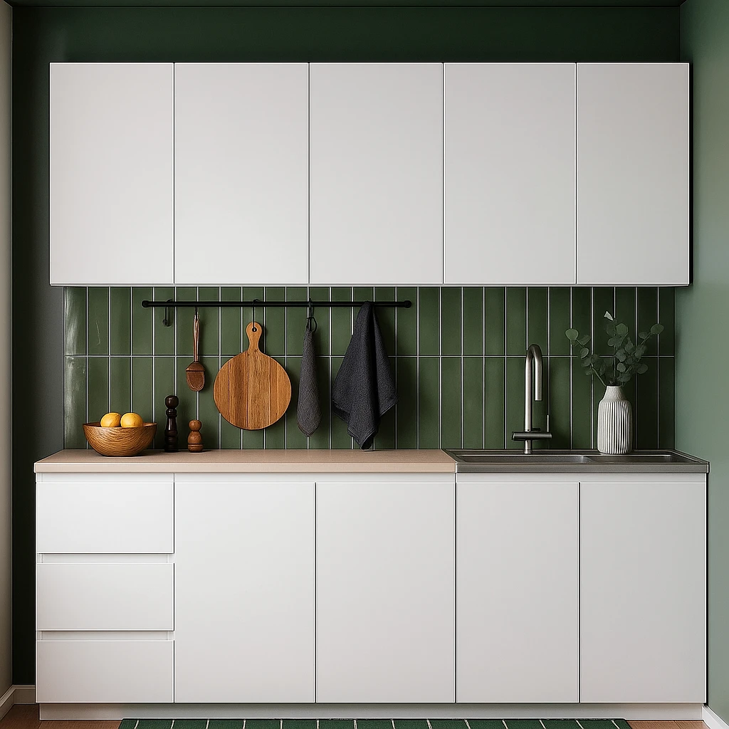 Кухонный прямой модульный гарнитур 2м белый Дельта 2.02 МК"Пирамида"